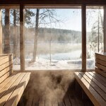 Баня в стиле сканди из лиственницы Баня в стиле сканди из лиственницы - Поддать пару